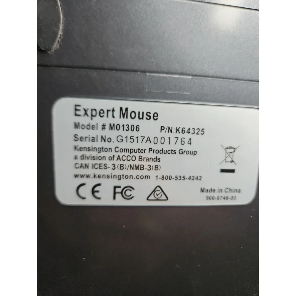 Kensington Expert Mouse Trackball K64325 Wired USB 4-Button Scroll Ring Tested